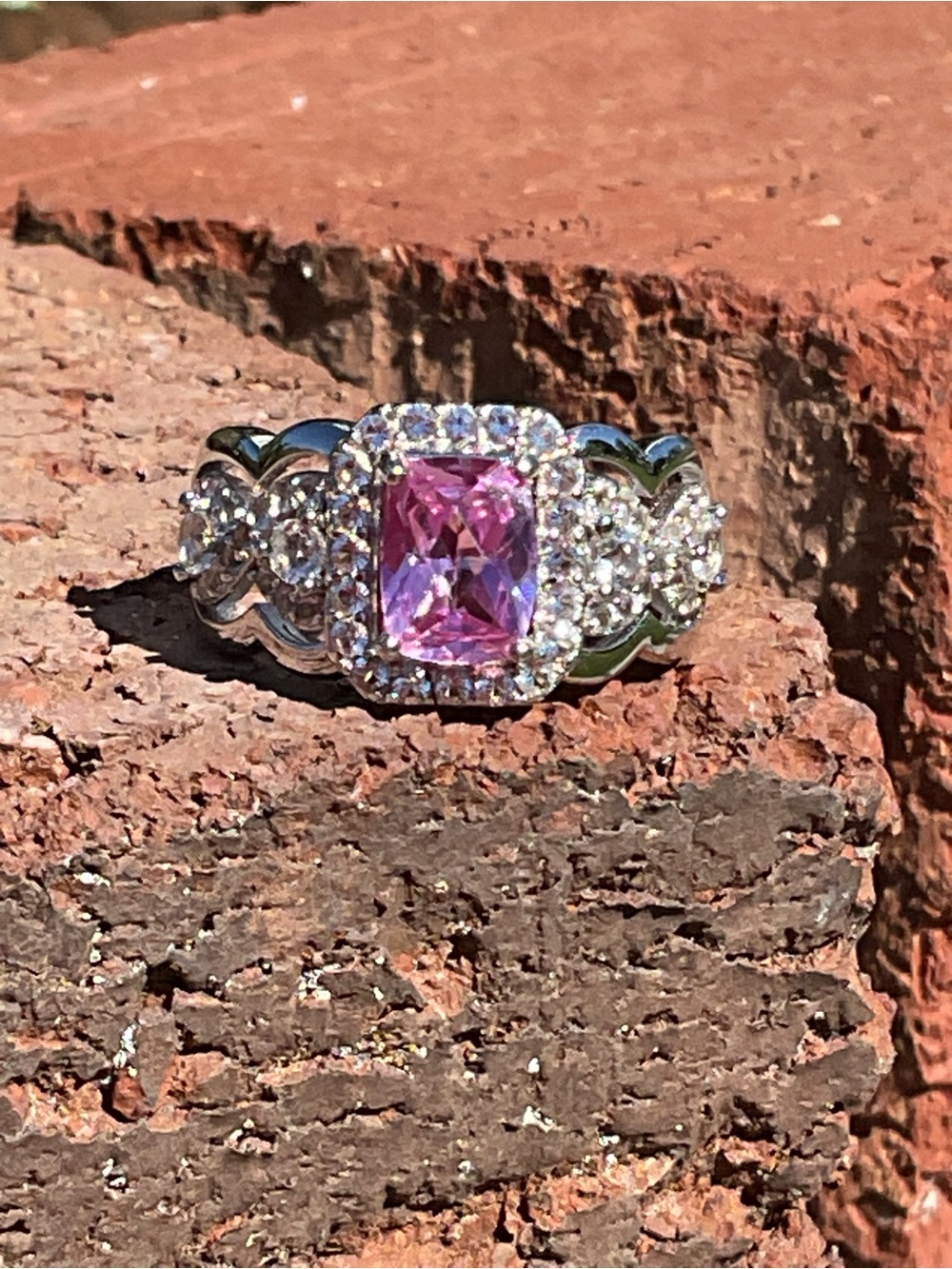 Pink Ruby Cocktail Ring 7